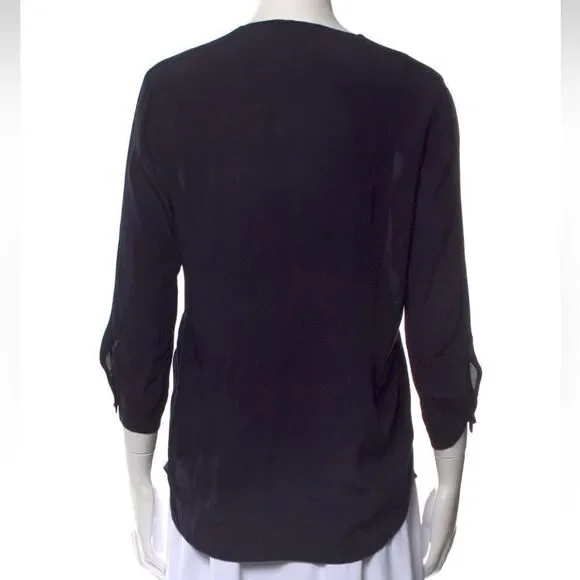 SANDRO Printed Silk Blouse Size M - Picture 3 of 7